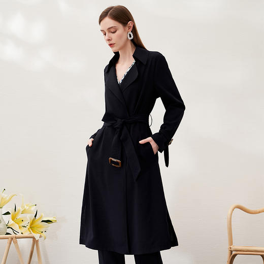 EITIE爱特爱春季新款束腰显瘦修身百搭通勤风衣6904604 商品图7