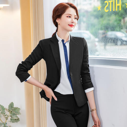 罗蒙女士春秋款小西装外套休闲通勤职业百搭单西服上衣外套 商品图2