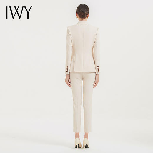IWY/米白色气质西装外套两件套高级感职业套装时尚女神范播音主持上镜装C12353+P12312 商品图3