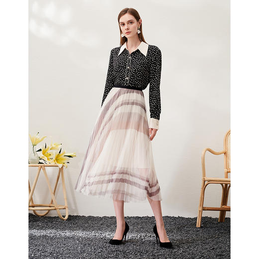 EITIE爱特爱春季新款洋气职业干练显瘦印花衬衫上衣6909605 商品图1