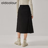 oldcolour2022冬季新款复古纯色气质高腰显瘦A字中长款半身裙女 商品缩略图4