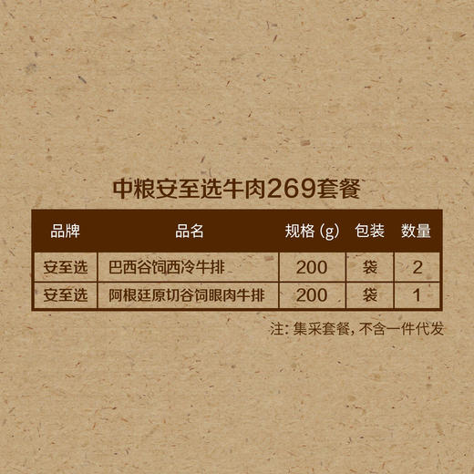 中粮安至选牛肉269套餐【分仓直发，72小时发货，周末节假日不发货】 商品图1