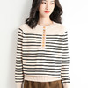 【经典款式】SIIJJEYY 枝辑女士海军条纹亨利领针织衫（4色可选） 商品缩略图5