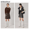 oldcolour2022年冬季新款半身裙洋气时尚A字短裙高腰冬皮裙 商品缩略图1