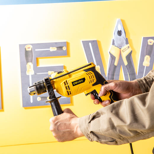 得力DL6281交流冲击电钻550W/φ13(黄) 商品图3