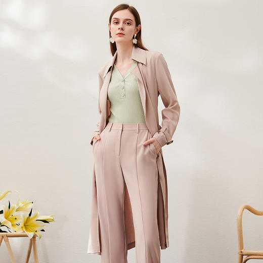 EITIE爱特爱春季新款束腰显瘦修身百搭通勤风衣6904604 商品图3