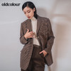 oldcolour2021冬季新款时尚气质千鸟格西装外套GN41048928 商品缩略图0