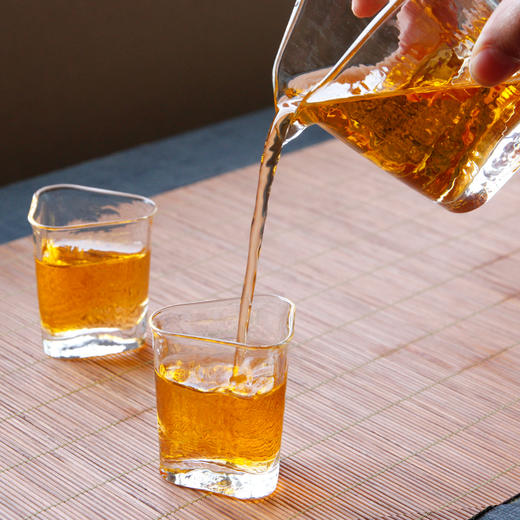 璃海匠心三角公道杯耐热玻璃锤纹公杯分茶器高档日式加厚复古公杯 商品图3