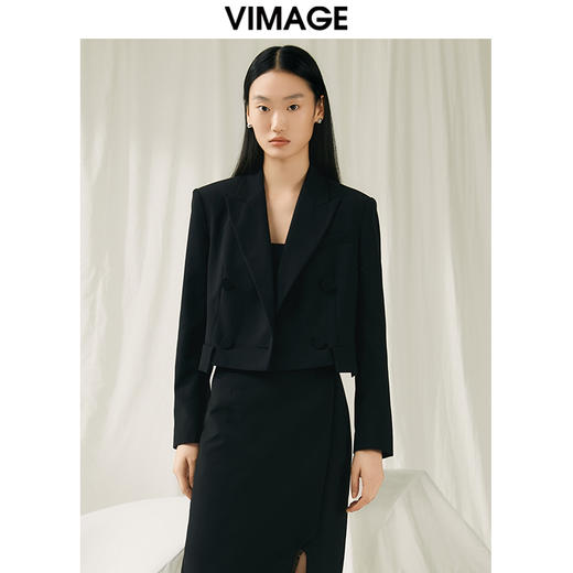 VIMAGE纬漫纪春季新款显瘦短外套V1903504 商品图5