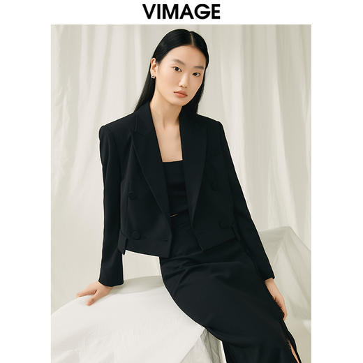 VIMAGE纬漫纪春季新款显瘦短外套V1903504 商品图0