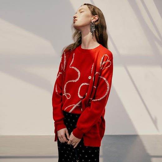 EITIE爱特爱流线型兔子提花图案针织衫7301001 商品图3