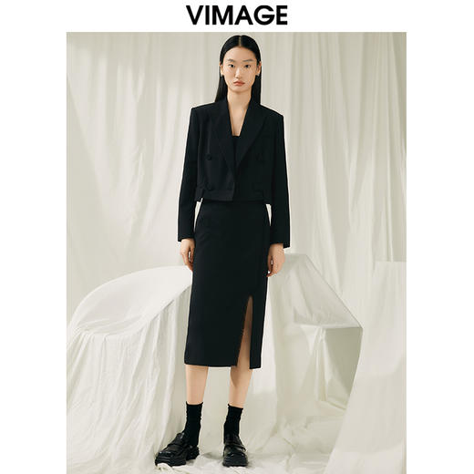 VIMAGE纬漫纪春季新款显瘦短外套V1903504 商品图1