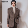 oldcolour2021冬季新款时尚气质千鸟格西装外套GN41048928 商品缩略图1