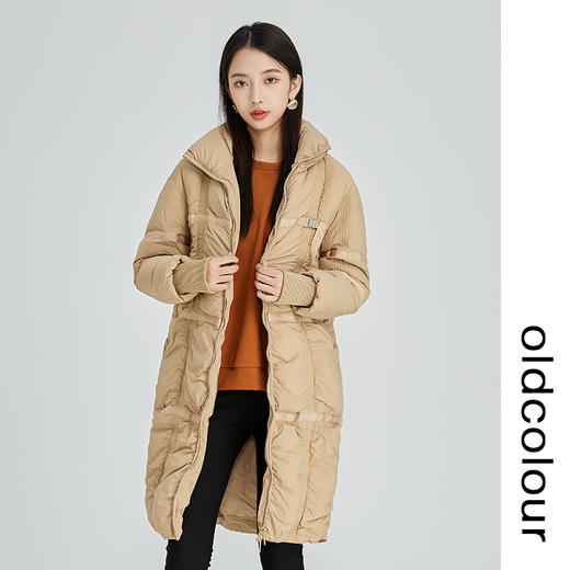 oldcolour2022年冬季新款时尚通勤90%白鸭绒中长款羽绒服女N43093381 商品图2