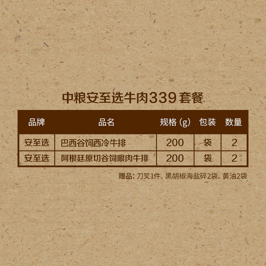 中粮安至选牛肉 339 套餐【分仓直发，72小时发货，周末节假日不发货】 商品图1