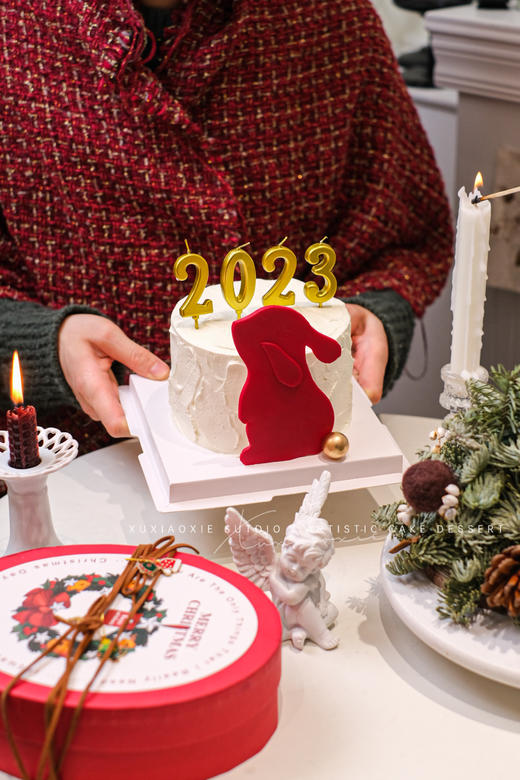 2023跨年限定｜翻糖小兔 5寸蛋糕（默认：草莓芒果夹心） 商品图3