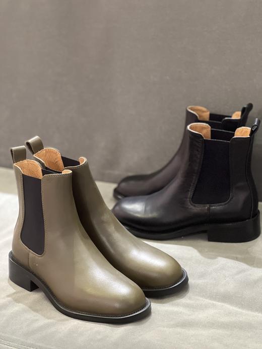 IUIU SECOND 2022新款百搭圆头低跟切尔西短靴U22DS44721 商品图0