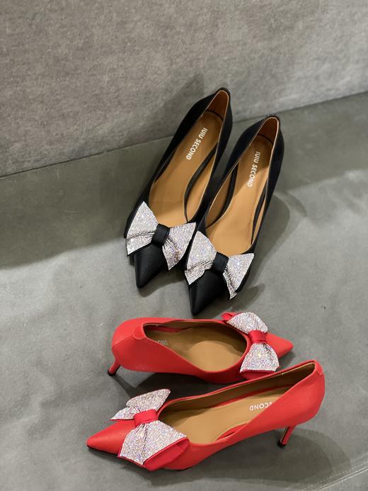 IUIU SECOND 2022新款尖头蝴蝶结高跟鞋晚宴鞋U22CE37511 商品图4