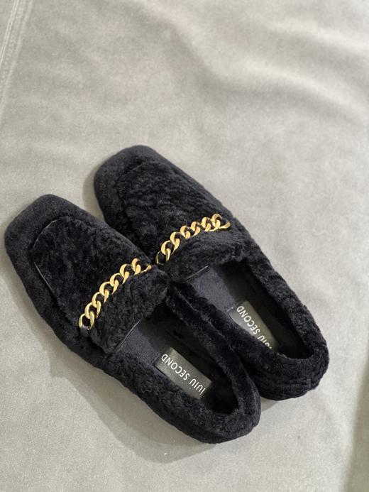 IUIU SECOND 新款加绒时尚方头饰扣乐福鞋U21CM36691 商品图4