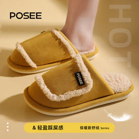 朴西新款棉拖鞋女士秋冬季保暖居家简约防滑防臭厚底软底静音拖鞋38~39码