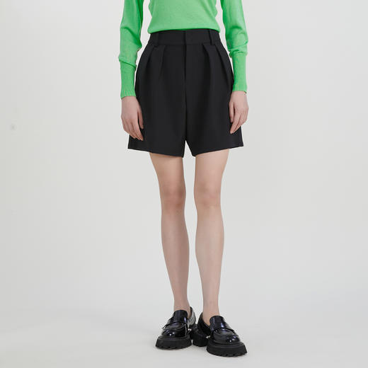 谜底西装短裤女2023春季新款高级质感A字型宽松短西裤女231MK0038 商品图0