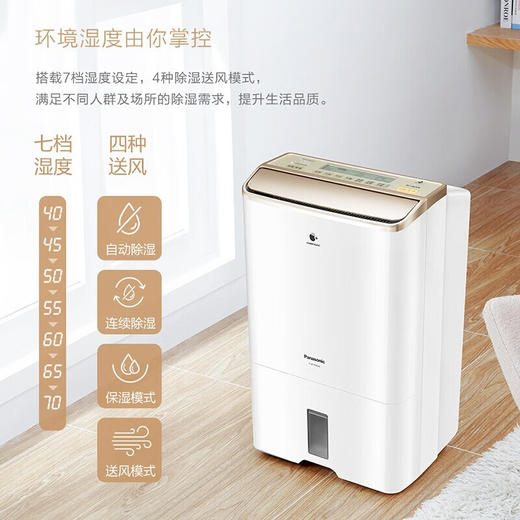 松下除湿机 抽湿机 家用干衣双重除湿工业大功率地下室卧室除湿器日除湿量23升 F-WYP46XC-N 商品图2