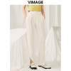 VIMAGE纬漫纪春季新款裤腿开叉香槟白裤子V1905503 商品缩略图2