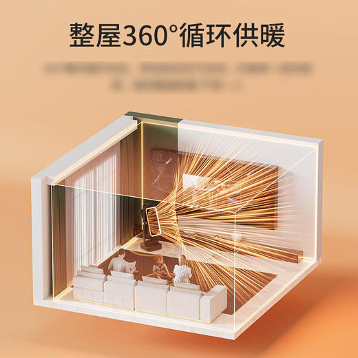 OGNAL奥戈那双核循环暖风机GLC2000E，取暖器家用节能电暖气小型省电办公室电热暖器 商品图6