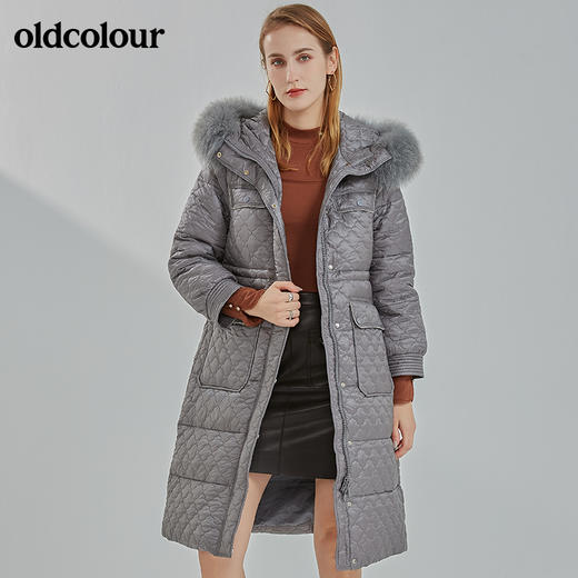 oldcolour2022冬季新款中高端时尚收腰中长款羽绒服N44093411 商品图0