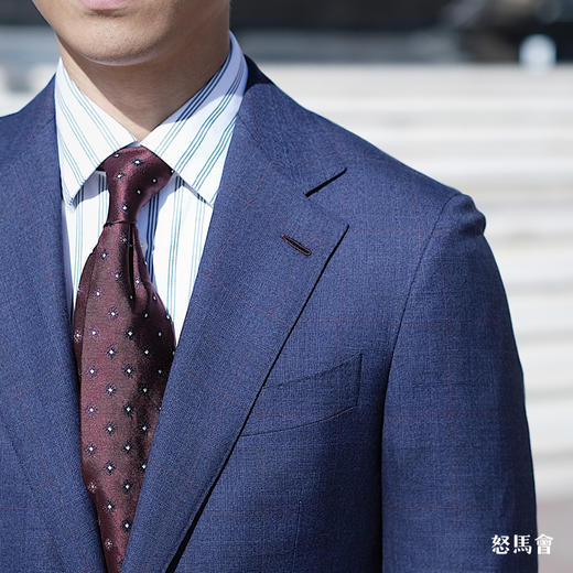 Stylbiella Central 澳洲美丽诺羊毛藏蓝色暗亲王格全麻衬套装 商品图5