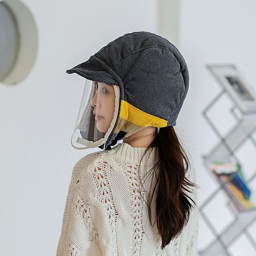 【防飞沫面罩帽】雷锋帽女秋冬季保暖帽灯芯绒加厚滑雪防寒面罩 商品图5