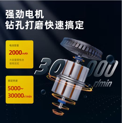 得力DL6394锂电电磨套装塑盒(8V/2000mAh) 商品图2