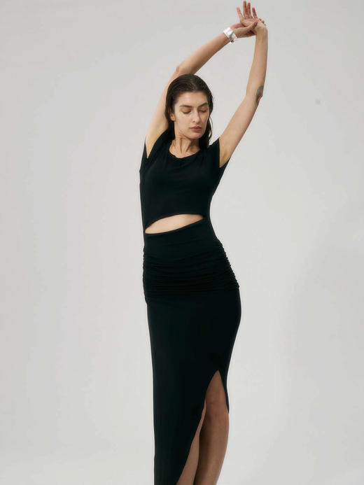 SIJIA | 破洞连帽针织连衣裙 [ 黑SS2324  ] 商品图1