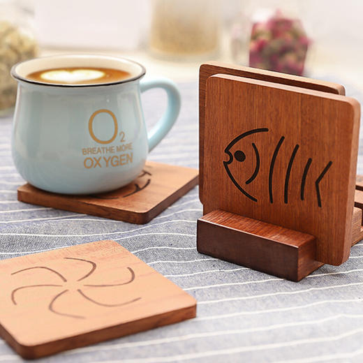 达乐丰隔热垫实木锅垫厨房家用防烫耐热杯垫卡通款 商品图3