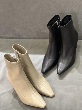 IUIU SECOND 2022新款尖头软皮侧拉链高跟短靴U22DS44741