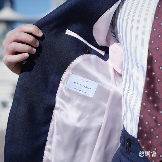 Stylbiella Central 澳洲美丽诺羊毛藏蓝色暗亲王格全麻衬套装 商品图6