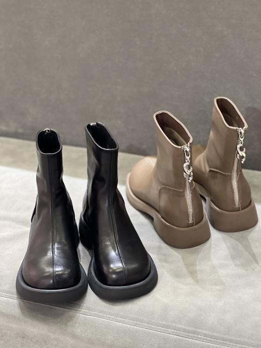 IUIU SECOND 2022新款净面圆头后拉链切尔西靴短靴U22DS44761 商品图5