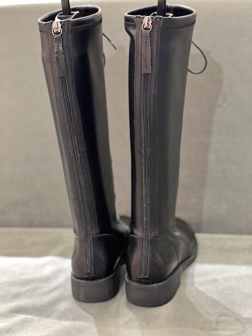 IUIU SECOND 新款秀气圆头平跟后拉链骑士靴长筒靴U21DQ45321 商品图2