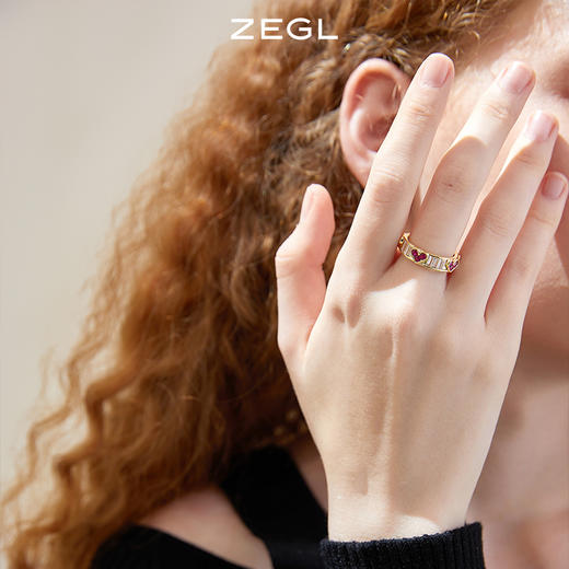 ZEGL爱心戒指女小众设计高级感指环2022年新款时尚个性开口食指戒 商品图5