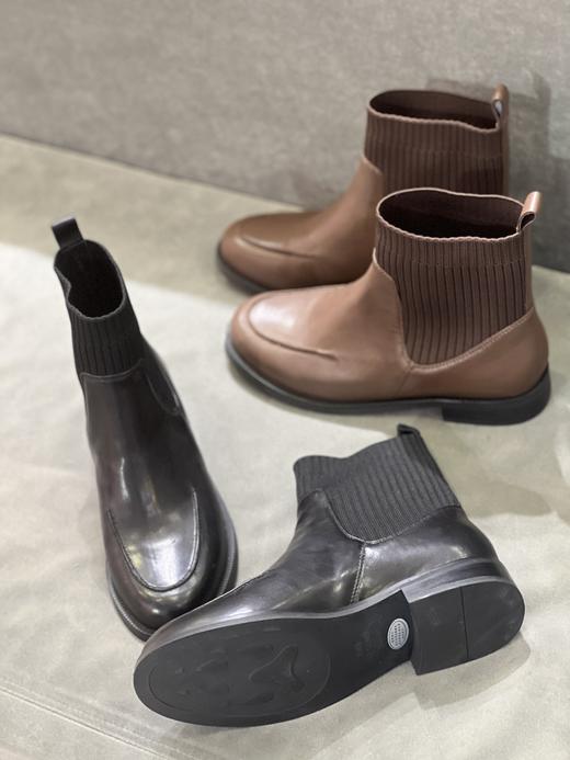 IUIU SECOND 新款时尚一脚蹬切尔西靴瘦瘦靴弹力靴U21DS44171 商品图4