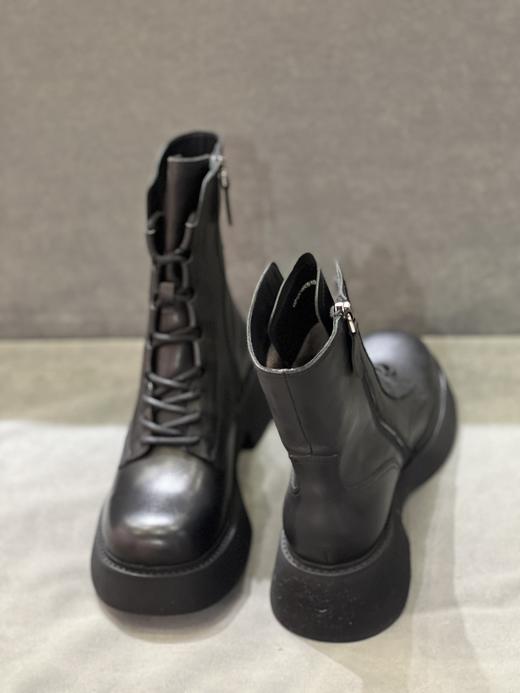 IUIU SECOND 新款加绒圆头侧拉链厚底马丁靴U21DC46061 商品图4