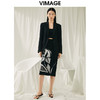 VIMAGE纬漫纪春季新款时尚干练中性气质一字扣西装外套女V1903507 商品缩略图1