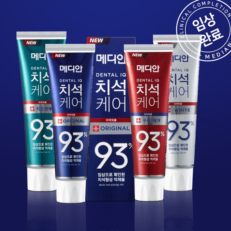 【3支装】韩国进口麦迪安93清新口气去牙渍成人牙膏 120g/支