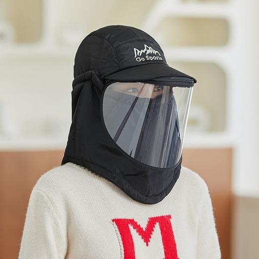 【防飞沫面罩帽】秋冬女保暖帽骑电瓶车防风帽子 男户外加绒护耳防寒帽 商品图7