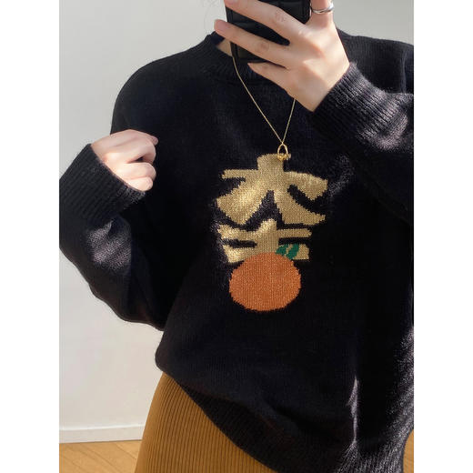 YS-P6631年味春节大吉毛衣女2023早春设计感软糯套头针织衫上衣 商品图2