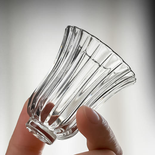 暗香疏影/玲珑杯 高款条纹品杯玻璃茶具品茗杯单杯小杯子主人杯迷你小号花瓣功夫茶茶杯 商品图6