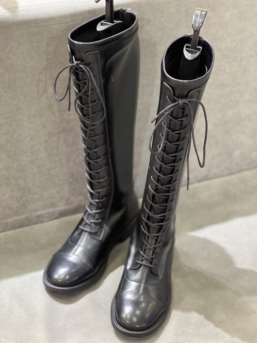 IUIU SECOND 新款秀气圆头平跟后拉链骑士靴长筒靴U21DQ45321 商品图5