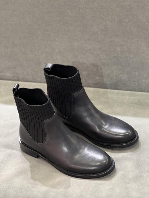 IUIU SECOND 新款加绒圆头平底弹力靴袜袜靴切尔西靴U21DS44568 商品图4