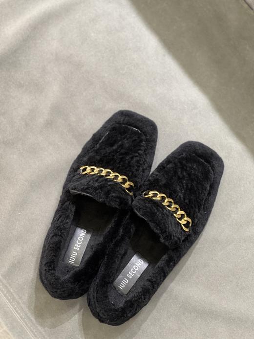 IUIU SECOND 新款加绒时尚方头饰扣乐福鞋U21CM36691 商品图0