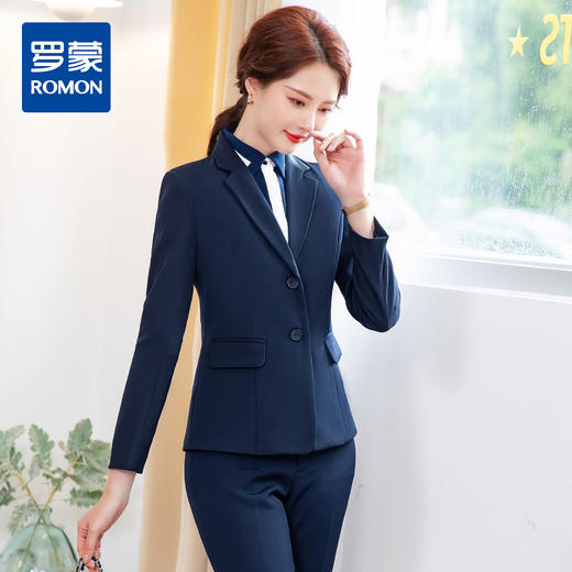 罗蒙春秋款女式小西装外套商务休闲通勤百搭单西服上衣外套 商品图0